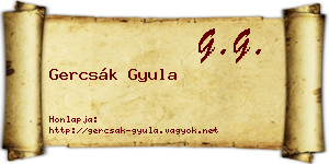 Gercsák Gyula névjegykártya